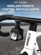 X-TIGER 1600 LM Bicycle Light High Low Beam Night Riding Headlight GoPro Hanging Wireless Remote Control MTB Road Bicycle Lights