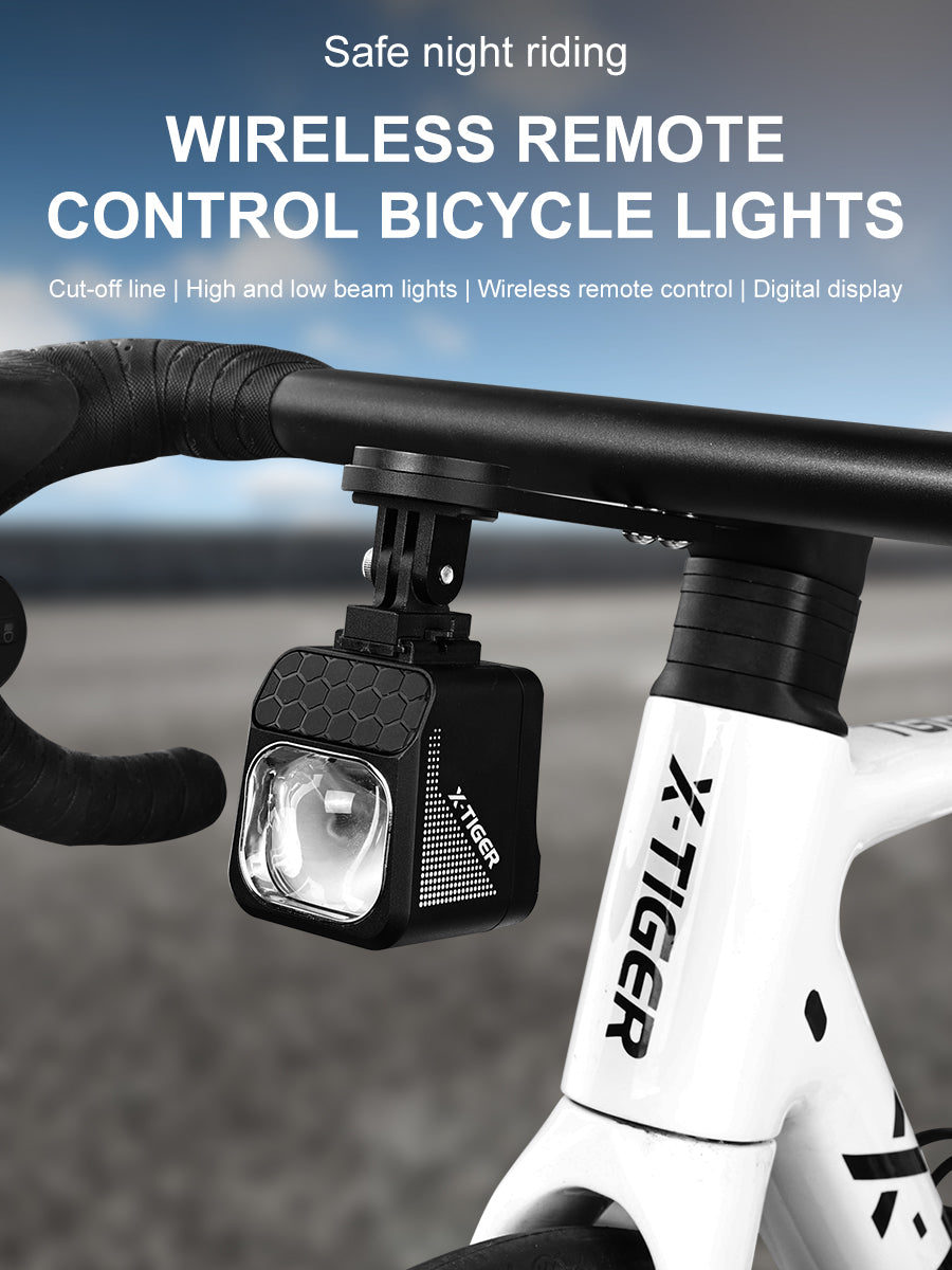 X-TIGER 1600 LM Bicycle Light High Low Beam Night Riding Headlight GoPro Hanging Wireless Remote Control MTB Road Bicycle Lights
