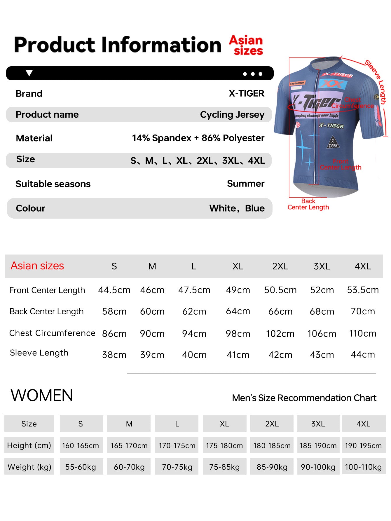 X-TIGER Men's Pro Cycling Jersey: Quick-Dry Breathable MTB Road Shirt