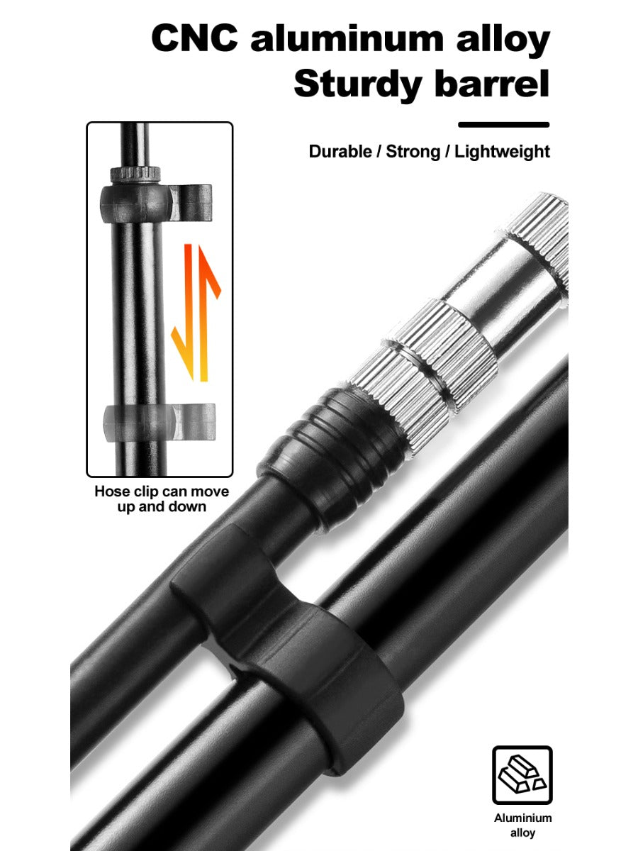 X-TIGER 25cm Shock Pump 300PSI Bicycle Manual Air Pump with Gauge for MTB Fork & Rear Suspension