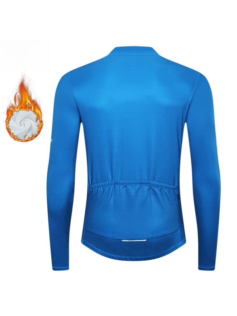 X-TIGER Men’s Pro Fleece Lycra Long Sleeve Cycling Jersey