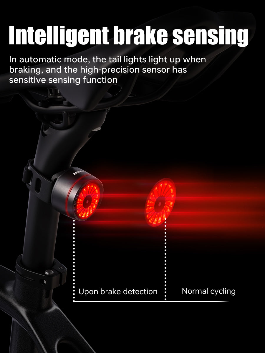 X-TIGER Bike Rear Light High Brightness Smart Brake Sensing Light