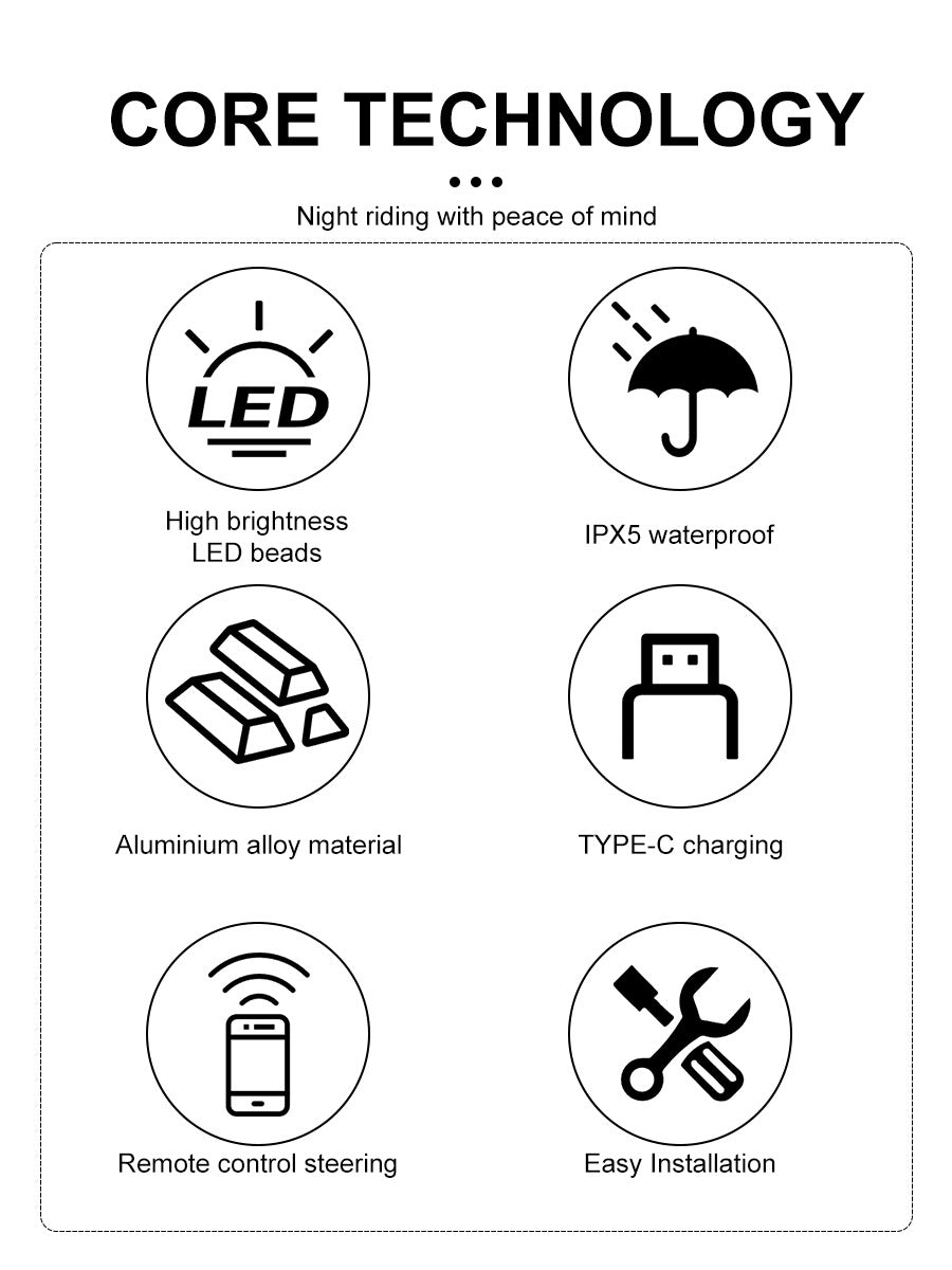 Bicycle Tail Light Multi-mode Alarm Intelligent Tail Light Rechargeable Remote Tail Light Cycling Warning Lights Night Lights