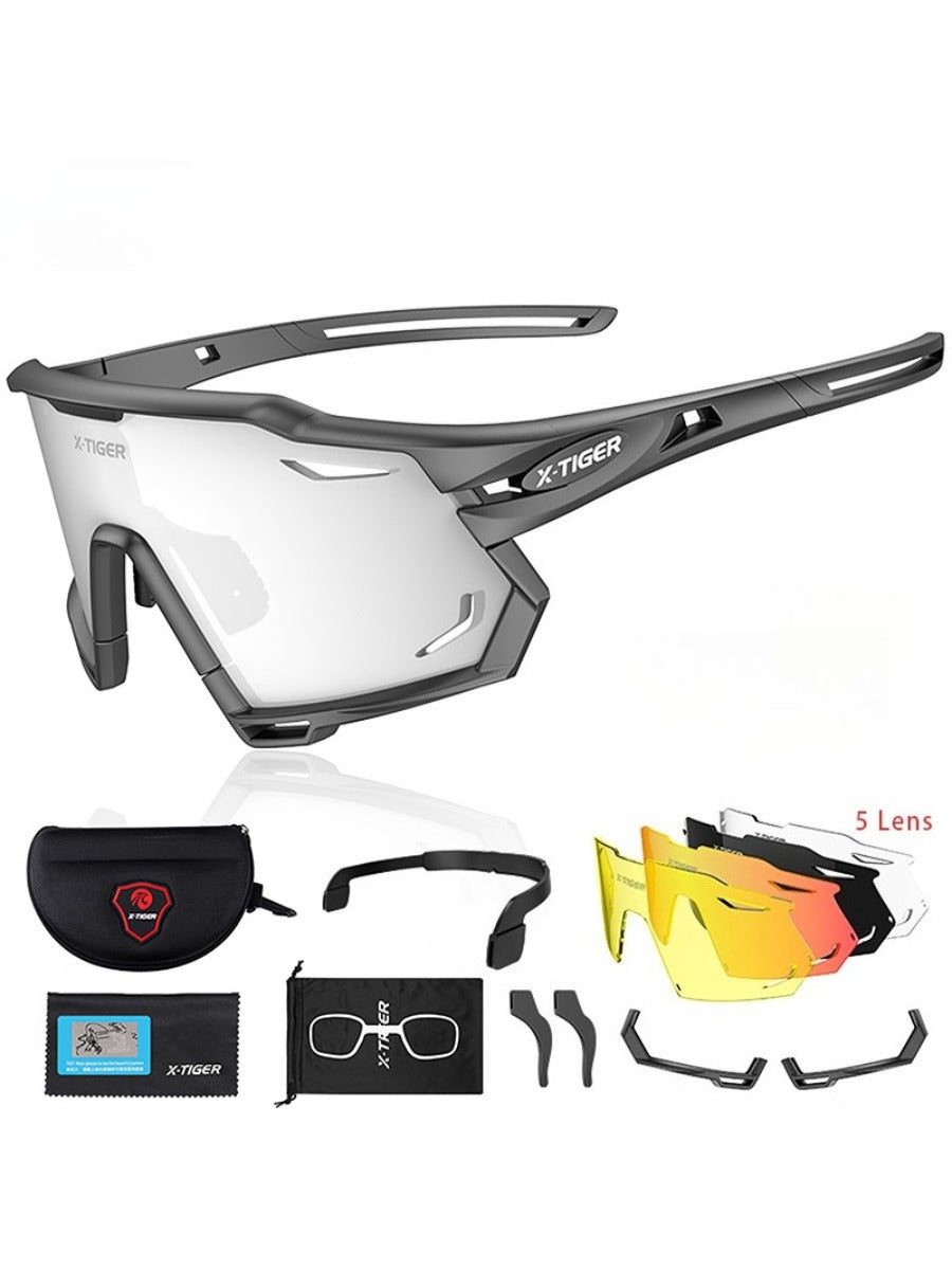 X-TIGER Cycling Glasses Photochromic Sports Sunglasses UV400 Anti Glare Lightweight Bicycle Glasses Men's Women Cycling Eyewear