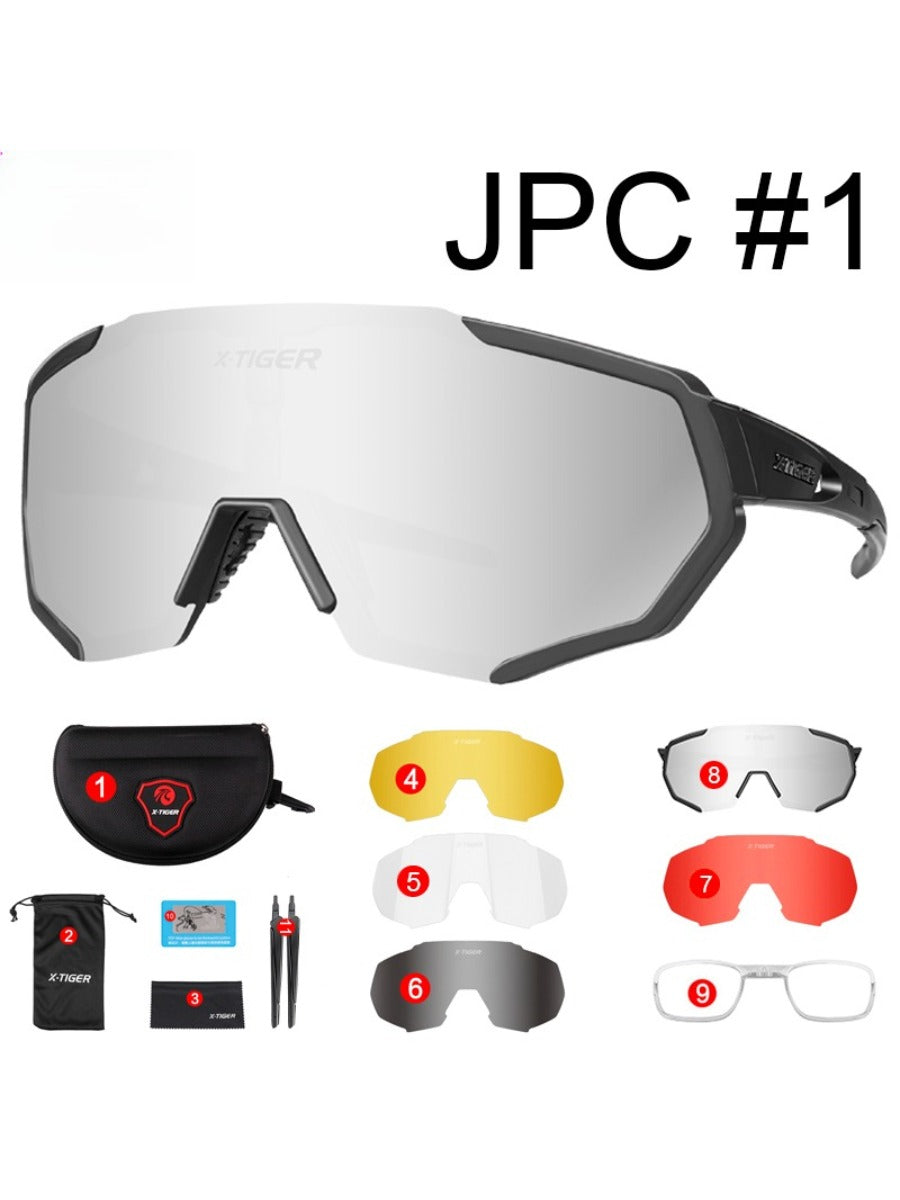 X-TIGER Polarised Eyewear Sport Photochromic Sunglasses Cycling Eyewear Mountain Bike Road Cycling Goggles 3/5 Lens