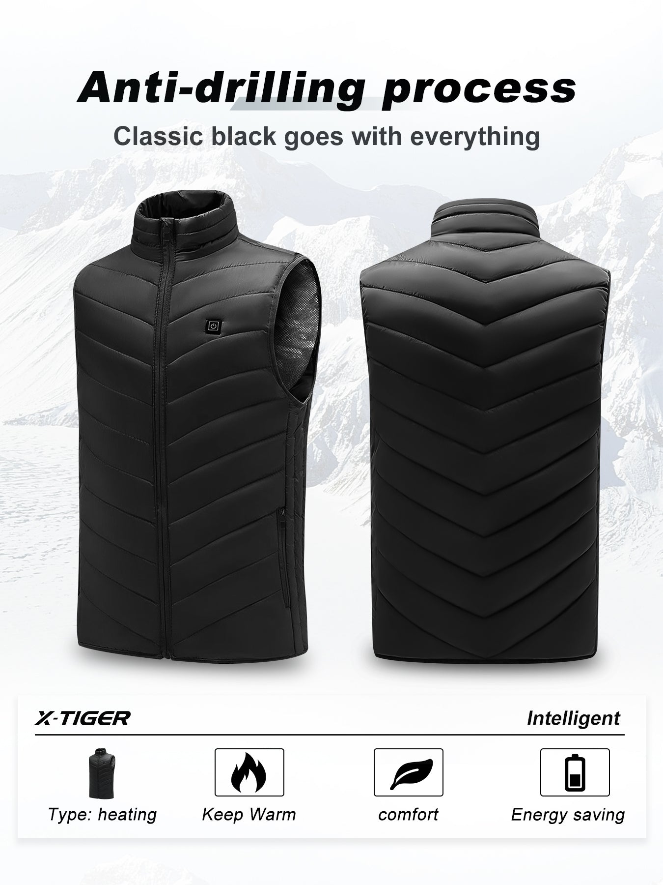 X-TIGER Men’s Smart Temperature-Control Heated Vest