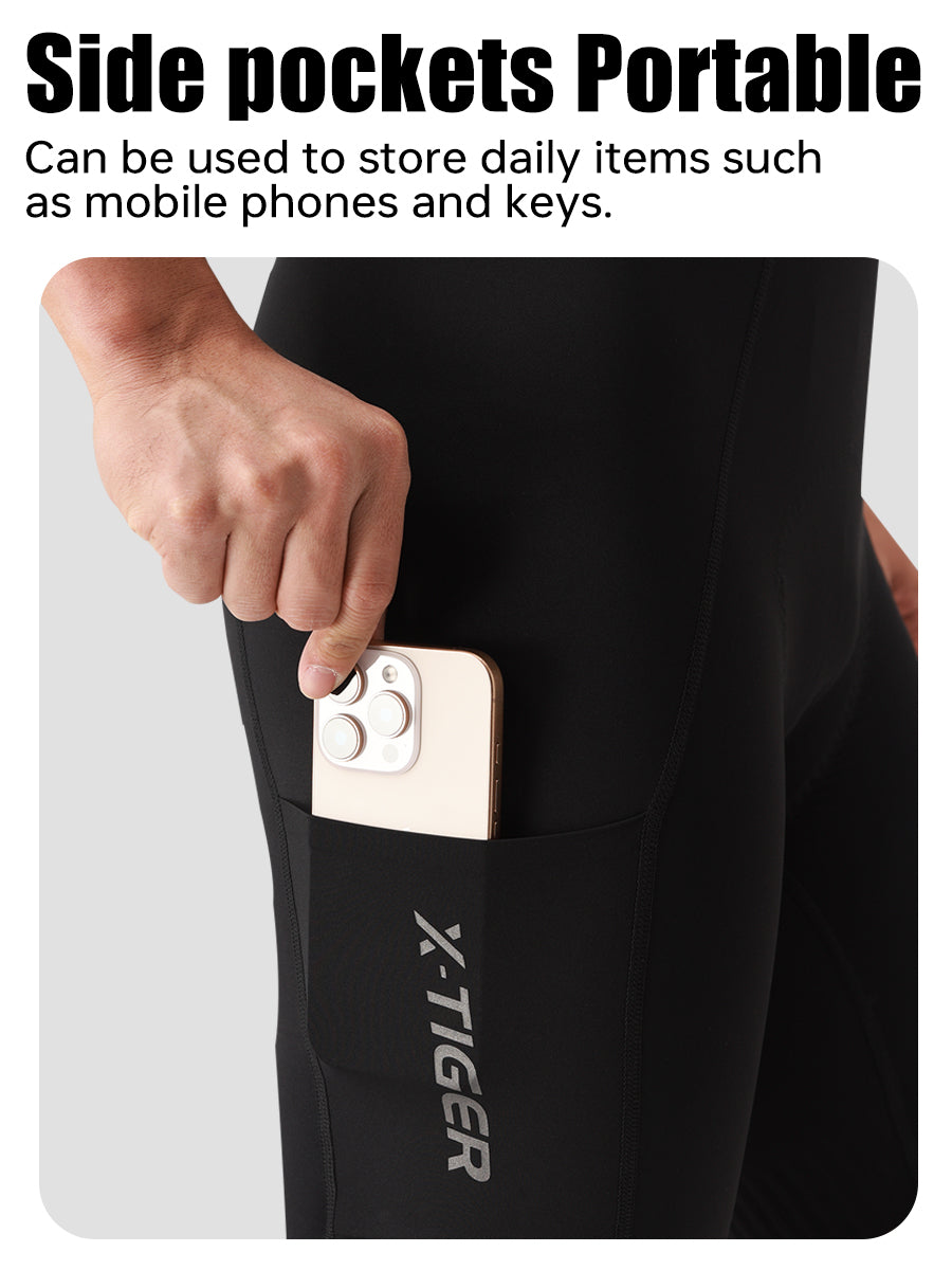 X-TIGER Men’s FIT Pocket Cycling Bib Shorts