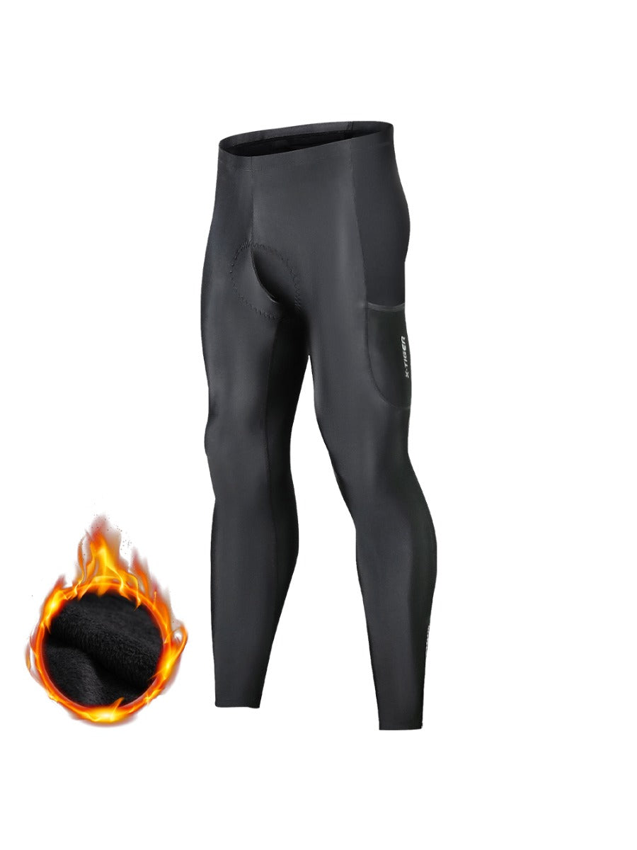 X-TIGER Men’s Windproof Fleece Lined 5D Padded Cycling Tights