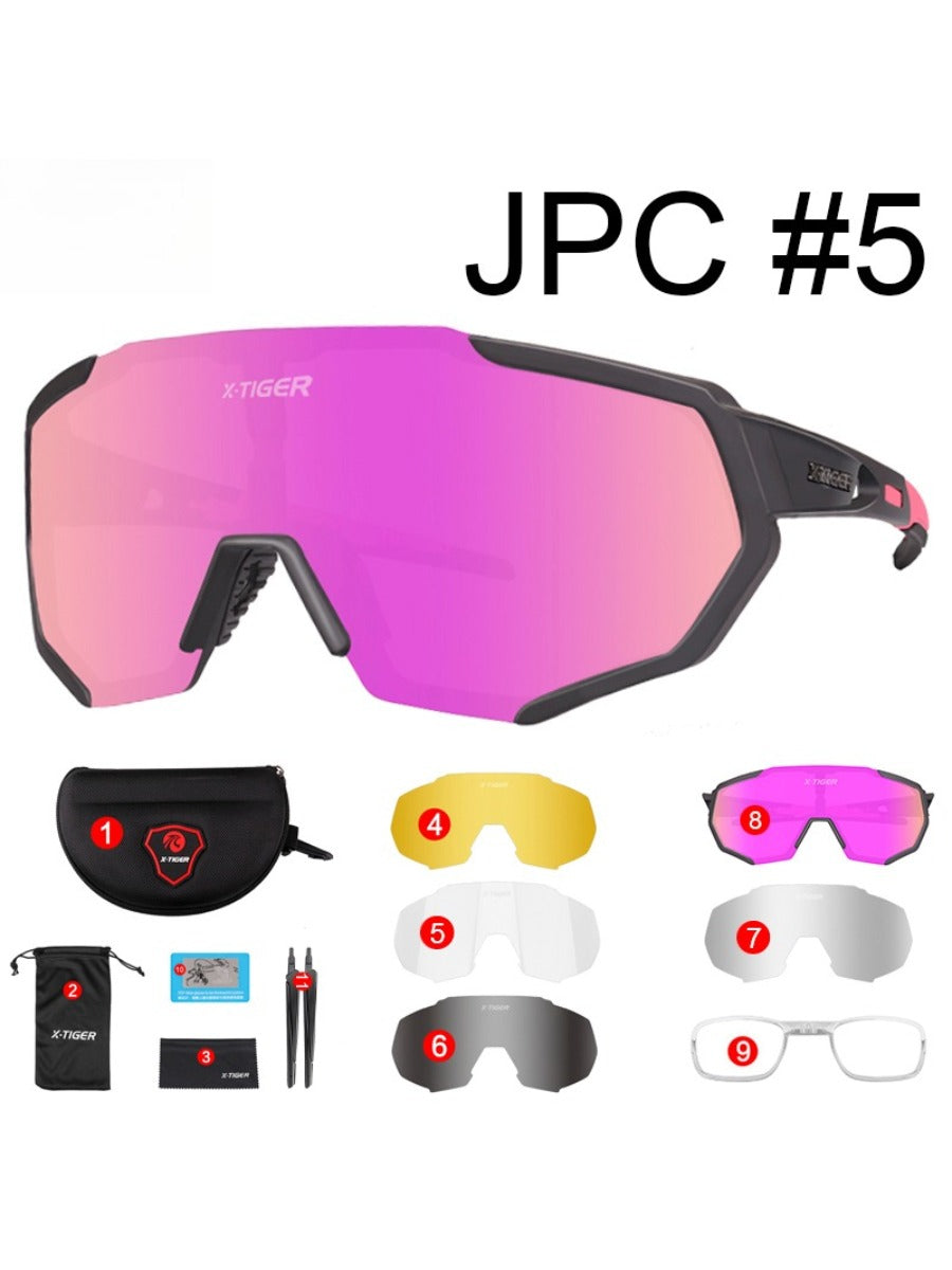 X-TIGER Polarised Eyewear Sport Photochromic Sunglasses Cycling Eyewear Mountain Bike Road Cycling Goggles 3/5 Lens