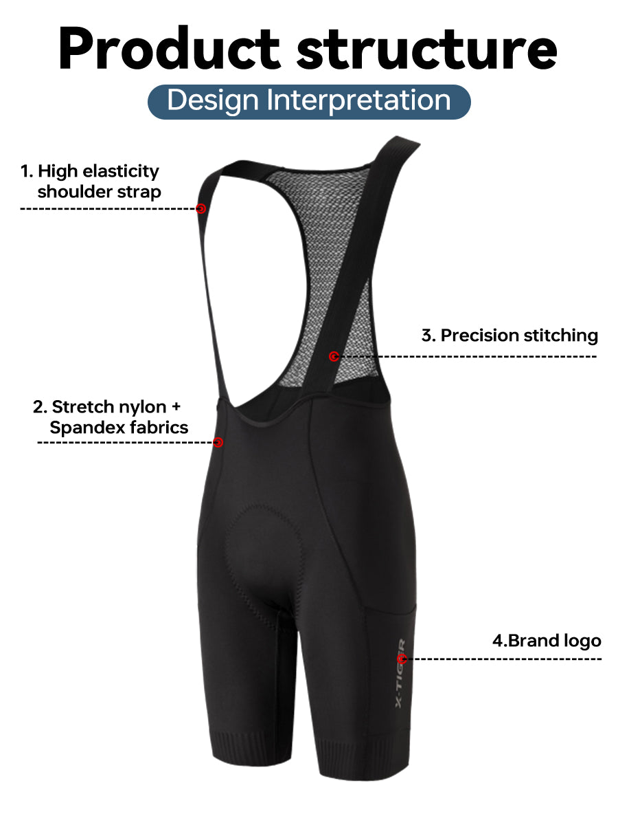X-TIGER Pro Bike Bib Shorts | Quick-Dry Nylon Spandex Cycling Gear