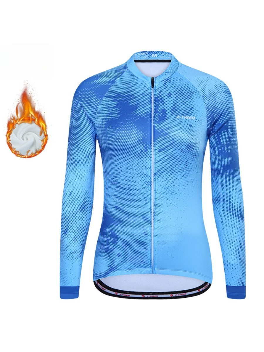 X-TIGER Women’s Pro classic Fleece Lycra Long Sleeve Cycling Jersey