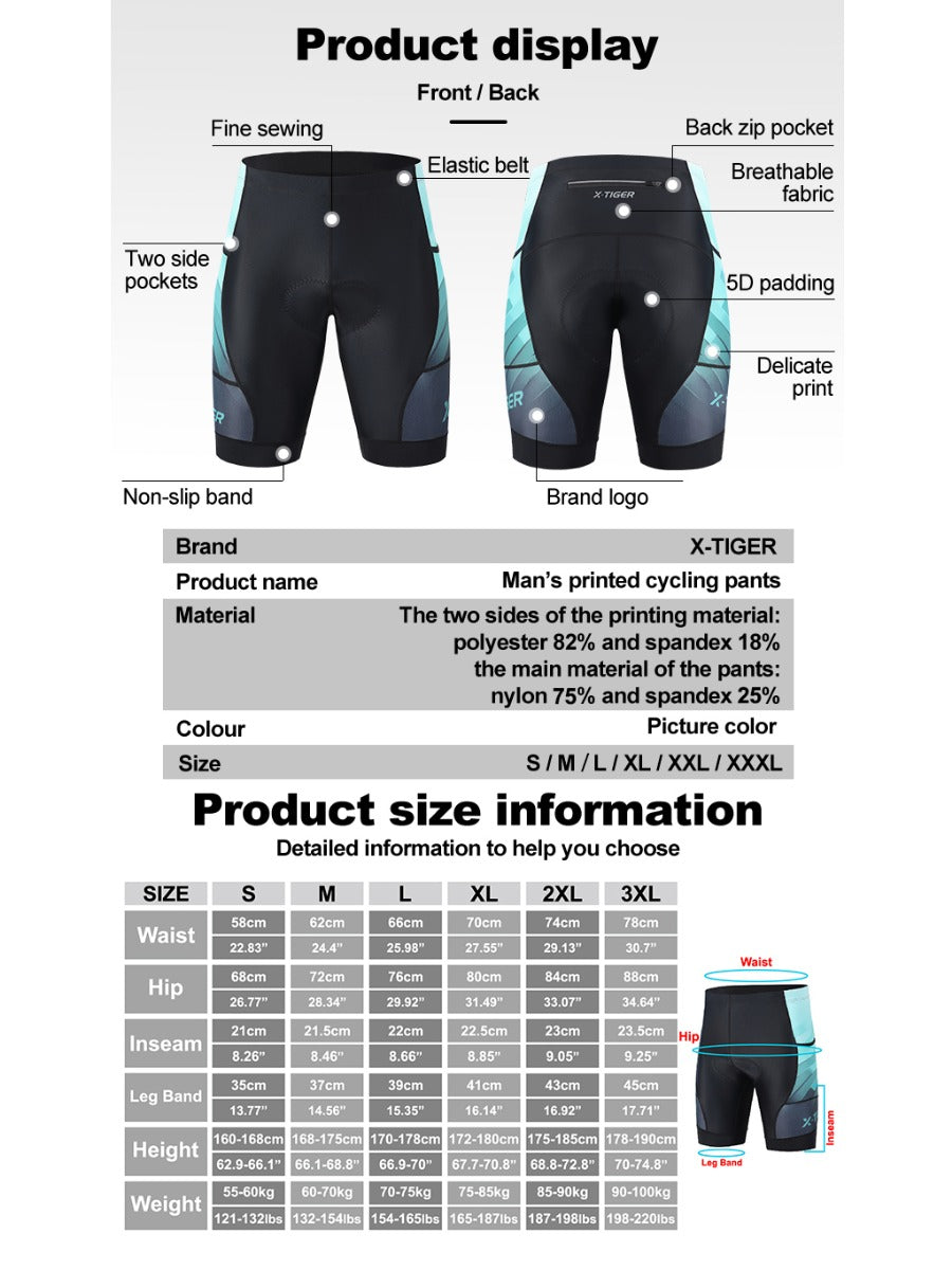 X-TIGER Men’s Racing Cycling Shorts