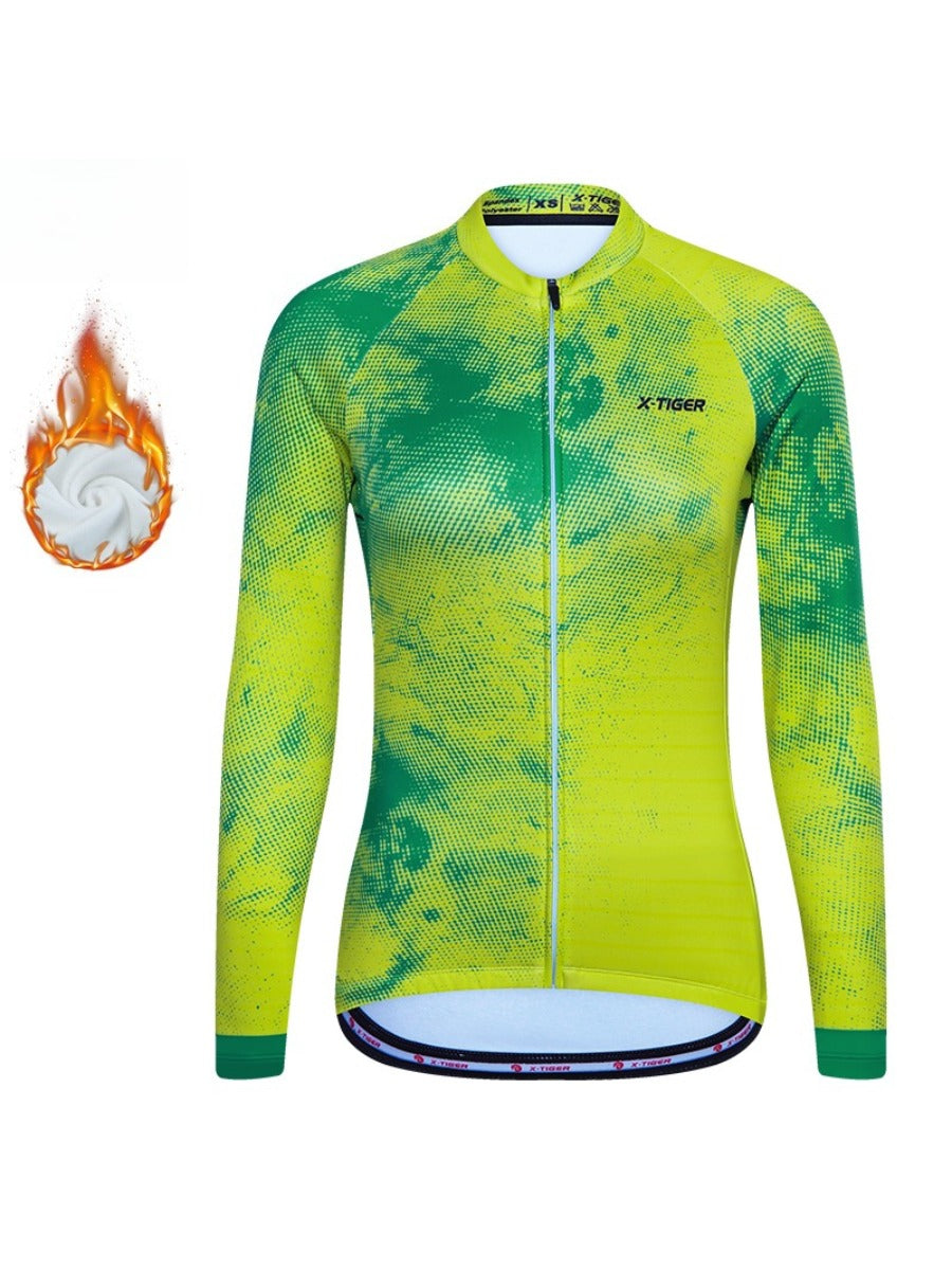 X-TIGER Men’s Pro classic Fleece Lycra Long Sleeve Cycling Jersey
