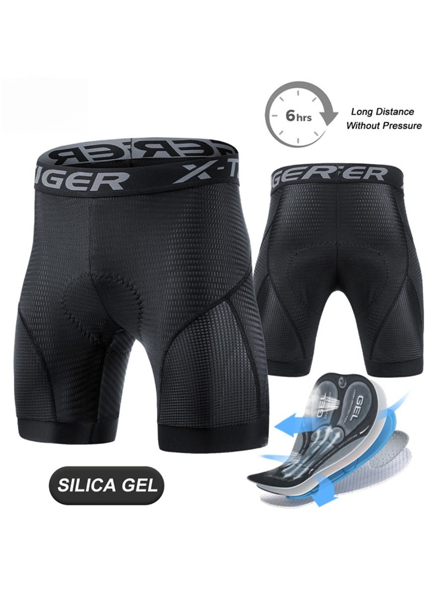 X-TIGER Men’s High-Waist Cycling Underwear with Anti-Slip Leg Grips