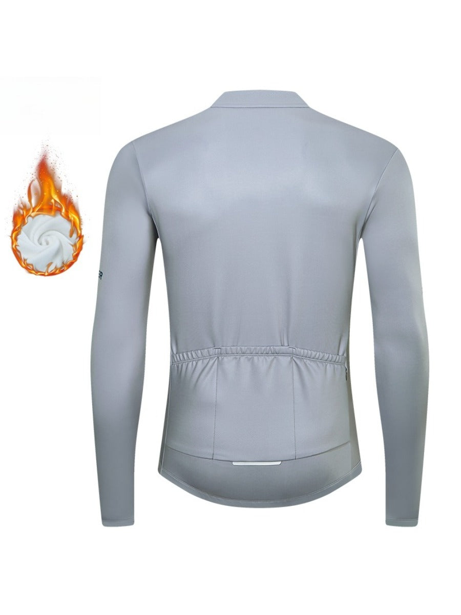 X-TIGER Men’s Pro Fleece Lycra Long Sleeve Cycling Jersey