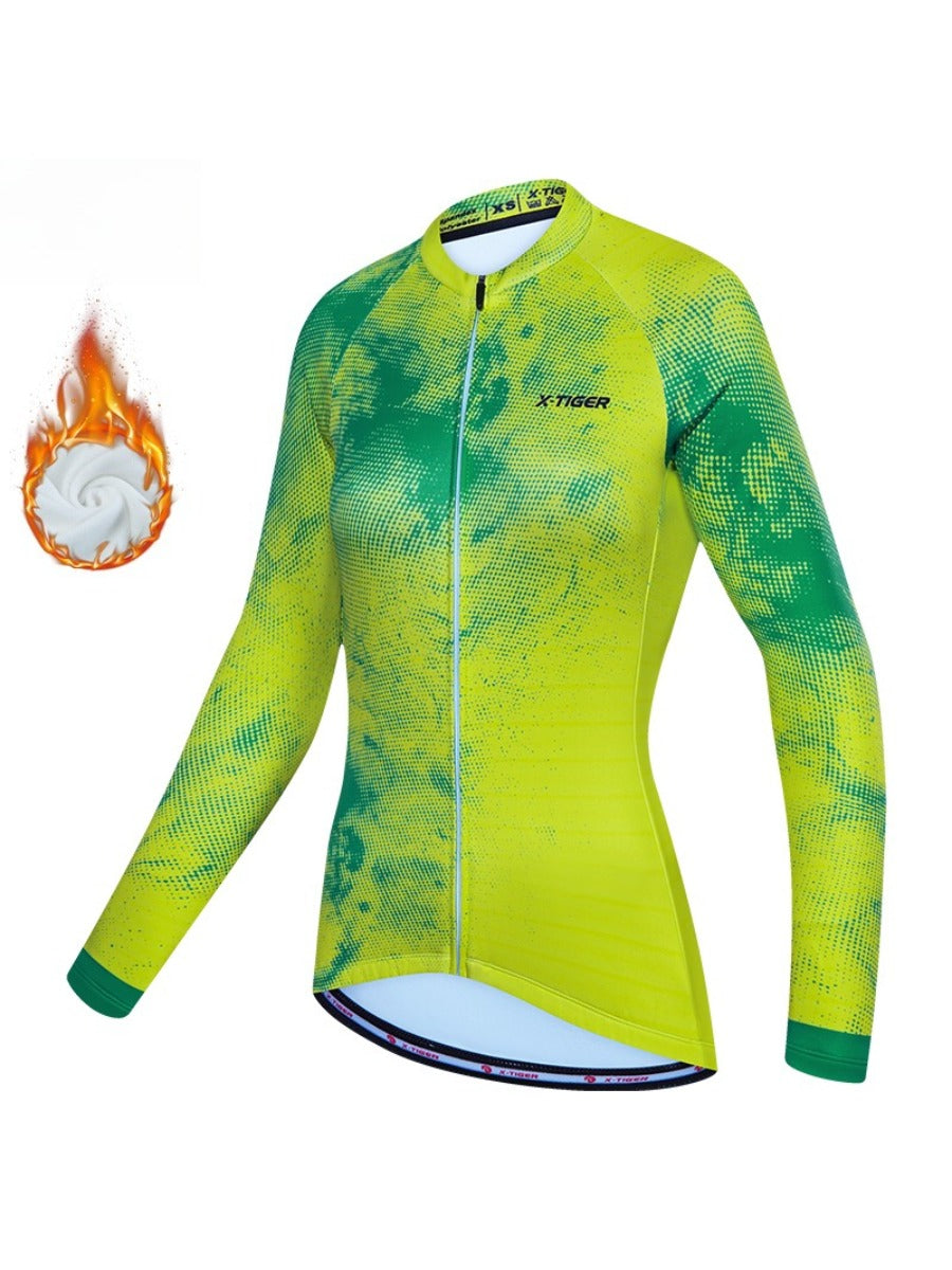 X-TIGER Men’s Pro classic Fleece Lycra Long Sleeve Cycling Jersey