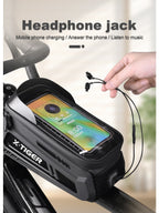 X-TIGER Bicycle Top Tube Bag Bike Phone Front Frame Bag TPU Screen Waterproof Bag for Cell Phone Under 6.7" iPhone 13,14,15 Pro