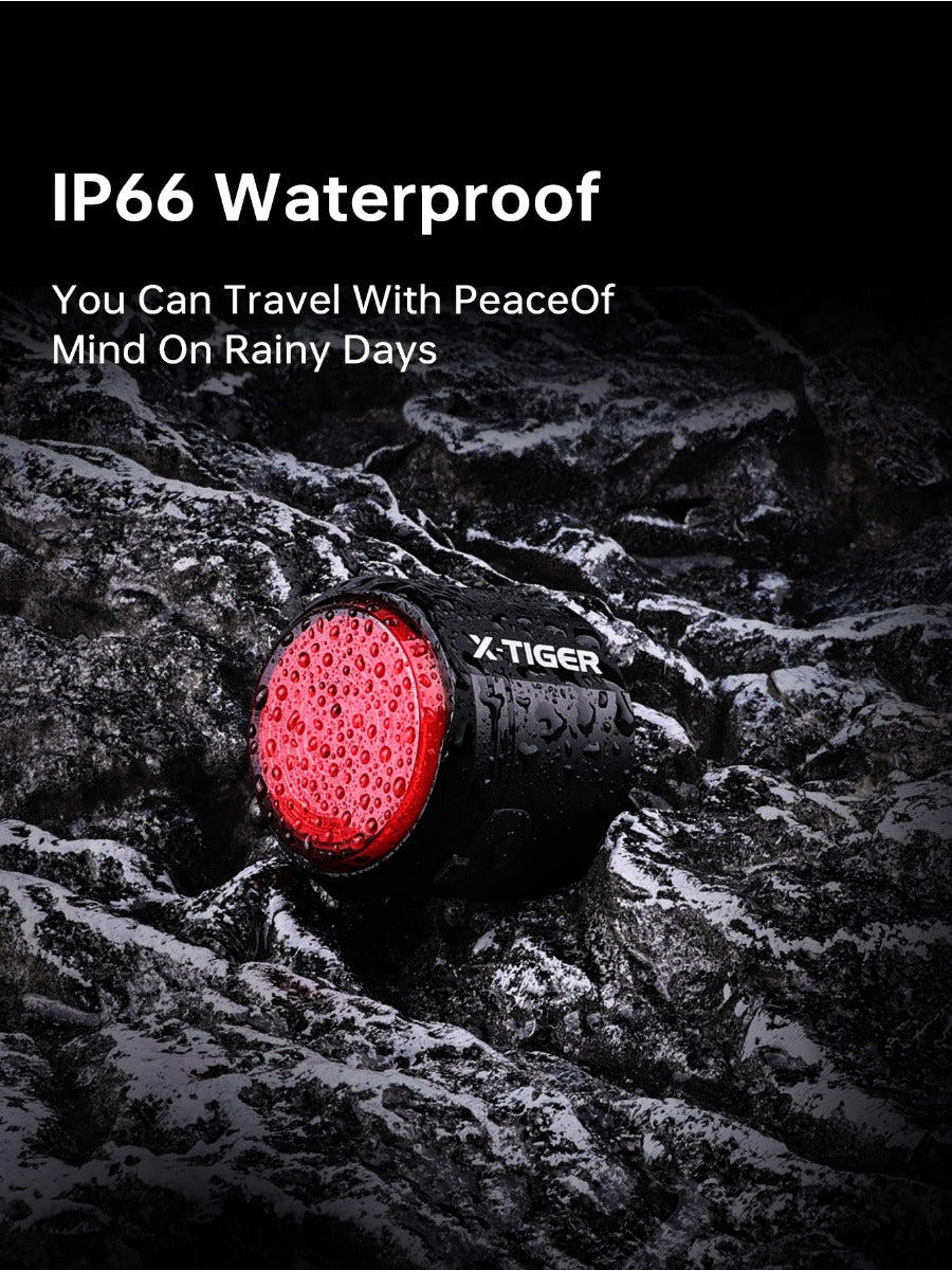 X-TIGER Bike Rear Light High Brightness Smart Brake Sensing Light IPX6 Waterproof LED Charging Taillight