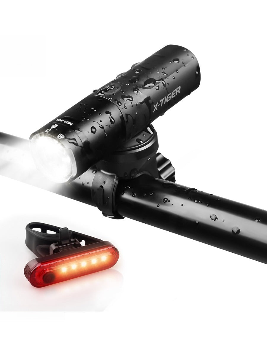 X-TIGER Bicycle Night Riding Lights Mountain Bike Road Bike Strong Light Headlight Brake Tail Light Combo Set Cycling Equipment
