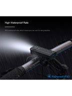 X-TIGER Bike Light Set Powerful USB Rechargeable Bright 10000mAh Bicycle Front Lights IPX5 Waterproof Front Lamp