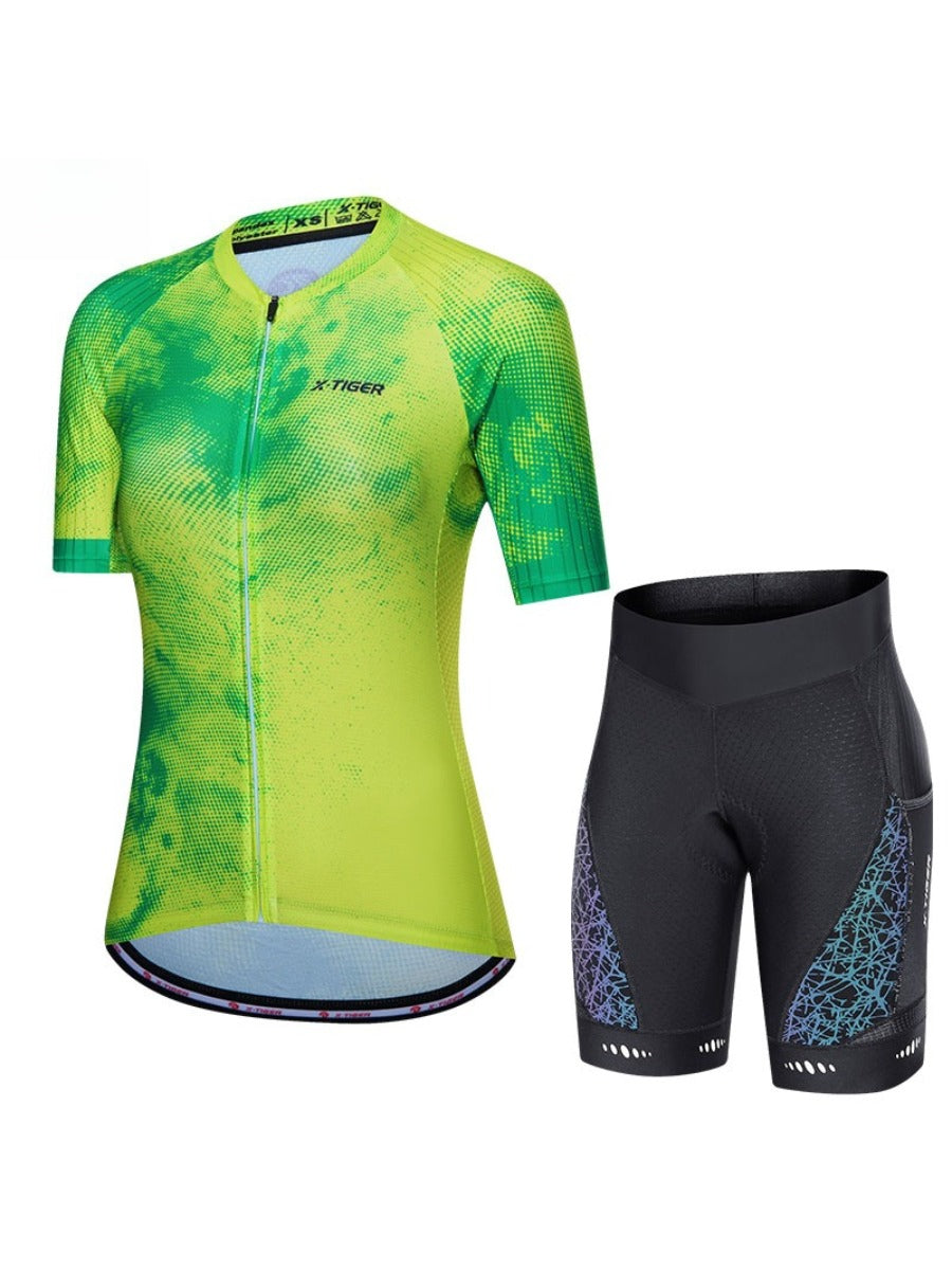 X-TIGER Women’s Short Sleeve Lycra Cycling Jersey Set