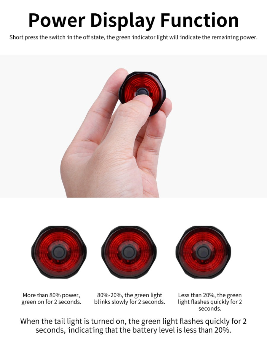 X-TIGER Road Bike Rear Light Smart Brake Sensor Light Bike Tail Light IPX6 Waterproof Rechargeable Tail Light