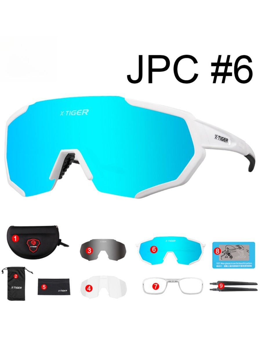 X-TIGER Summer Polarized Cycling Glasses Outdoor Sports MTB Bicycle Glasses Men Women UV400 Bike Sunglasses Eyewear Myopia Frame