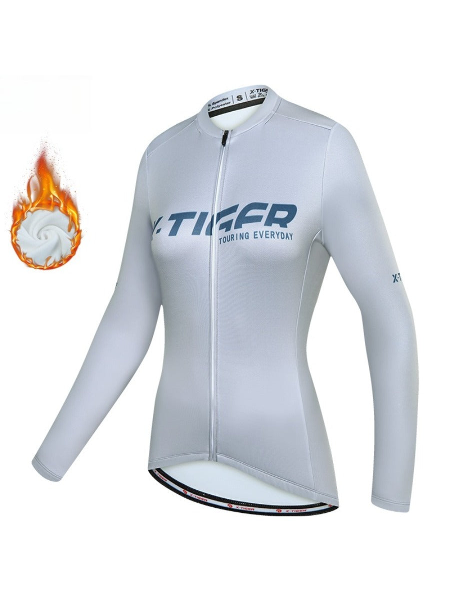 X-TIGER Men’s Pro classic Fleece Lycra Long Sleeve Cycling Jersey