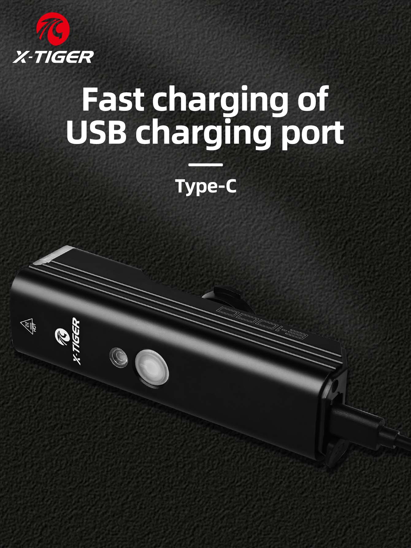 X-TIGER Bicycle Lights IPX5 Waterproof Aluminum Alloy 1000LM Bicycle Front Light Compact Portable Flashlight
