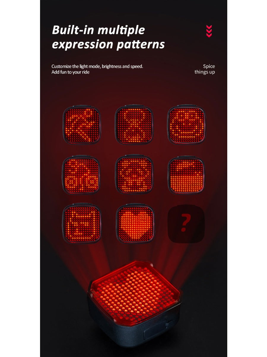 X-TIGER Cycling Tail Light IP66 Waterproof MTB Road Bicycle Light Smart Brake Sensor APP Build Mode Smart Expression Taillight