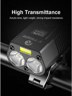 X-Tiger Bike Light Headlight Bicycle Lamp With Power Bank Rechargeable LED 5200mAh MTB Bicycle Light Flashlight