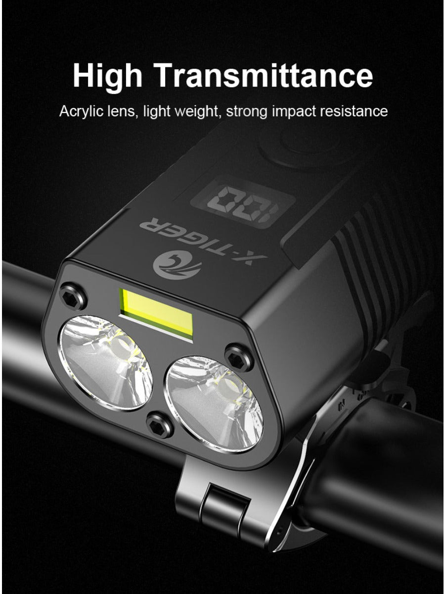 X-Tiger Bike Light Headlight Bicycle Lamp With Power Bank Rechargeable LED 5200mAh MTB Bicycle Light Flashlight