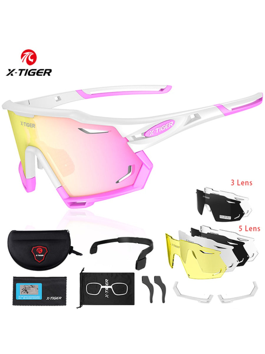 X-TIGER Cycling Glasses Photochromic Sports Sunglasses UV400 Anti Glare Lightweight Bicycle Glasses Men's Women Cycling Eyewear