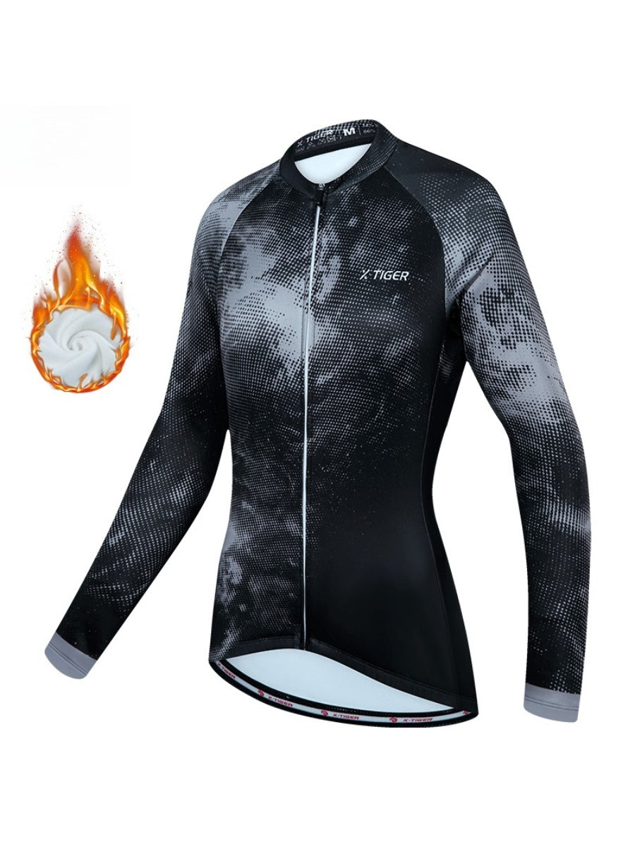 X-TIGER Men’s Pro classic Fleece Lycra Long Sleeve Cycling Jersey