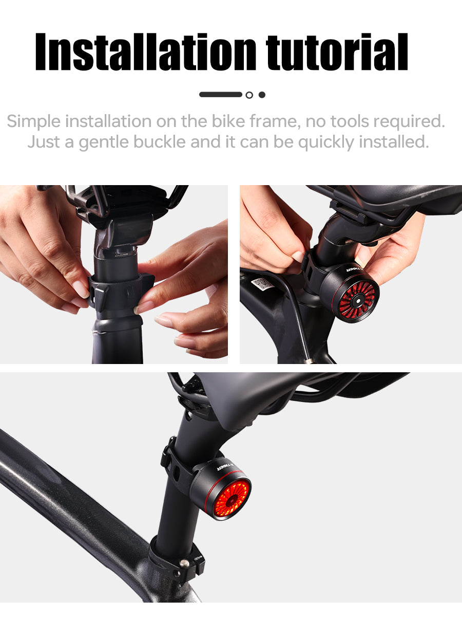 X-TIGER Bike Rear Light High Brightness Smart Brake Sensing Light