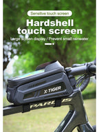 X-TIGER Bicycle Top Tube Bag Bike Phone Front Frame Bag TPU Screen Waterproof Bag for Cell Phone Under 6.7" iPhone 13,14,15 Pro