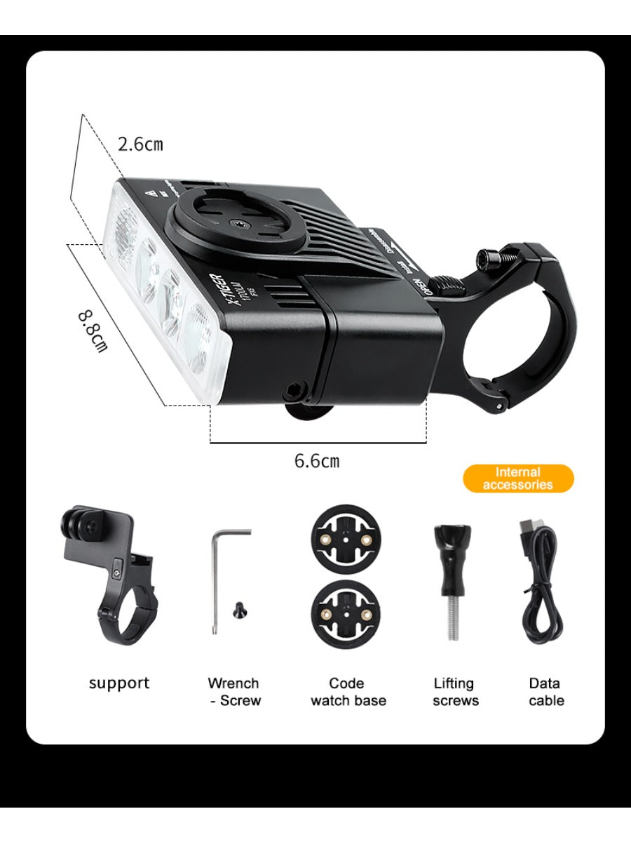 X-TIGER Bike Lights 2800LM IPX6 Waterproof Bike Headlight Night Riding Compatible with Garmin/GoPro Mount Bicycle Front Light