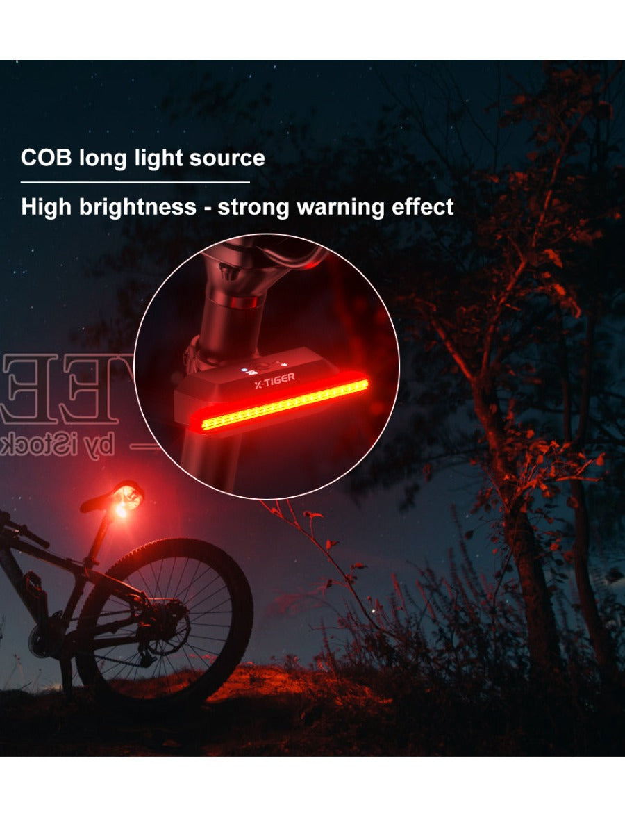 X-TIGER Bicycle Tail Light Smart Brake Sensor Light IPX5 Waterproof LED Rechargeable Cycling Tail Light Warning Light