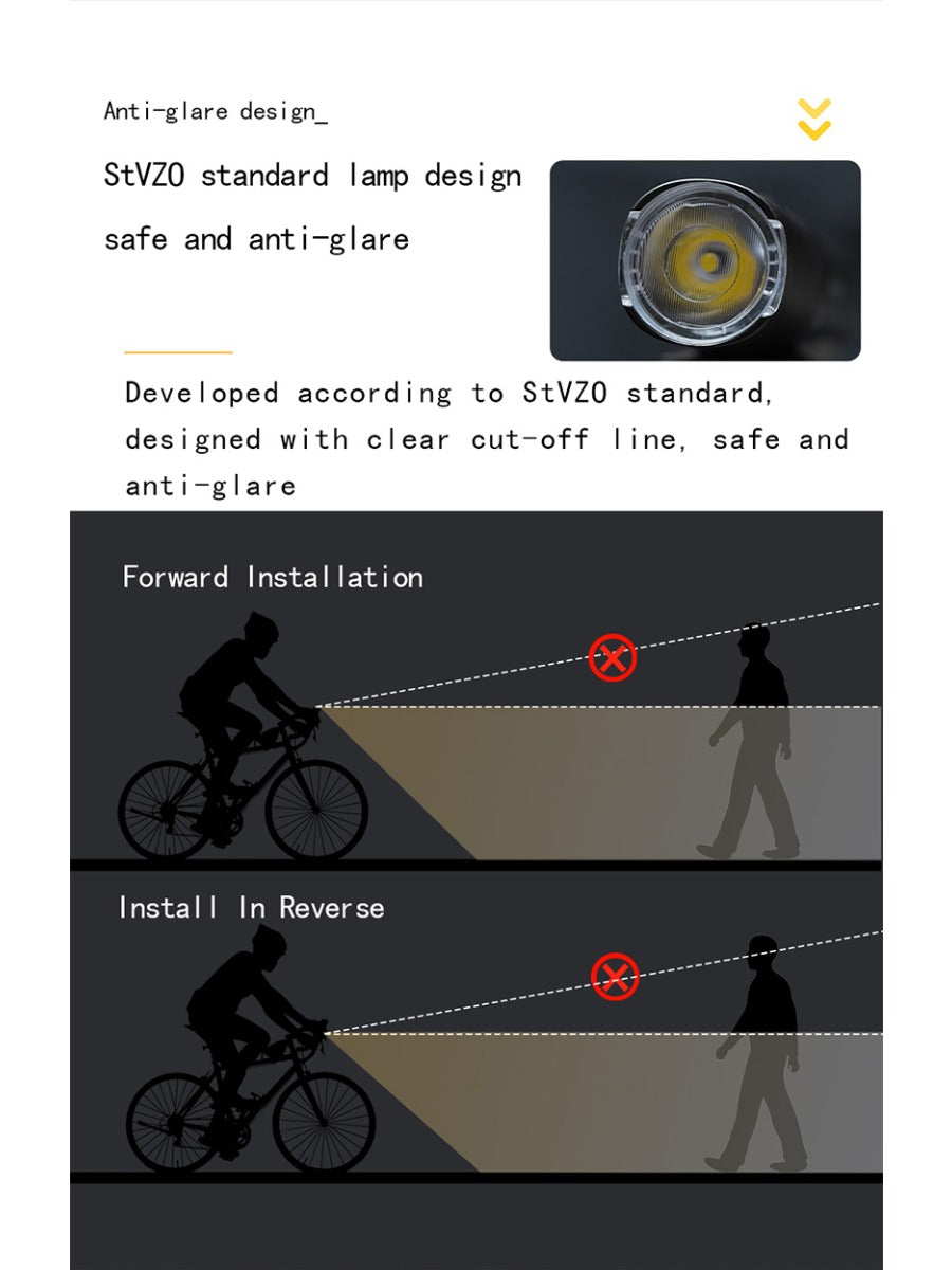 X-TIGER Bicycle Light IP66 Rainproof Bike Flashlight Type-C Rechargeable MTB Road Bike Front Lamp