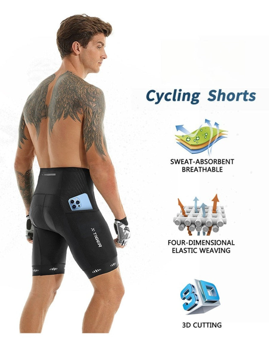 X-TIGER Men’s 3-Pocket Cycling Shorts