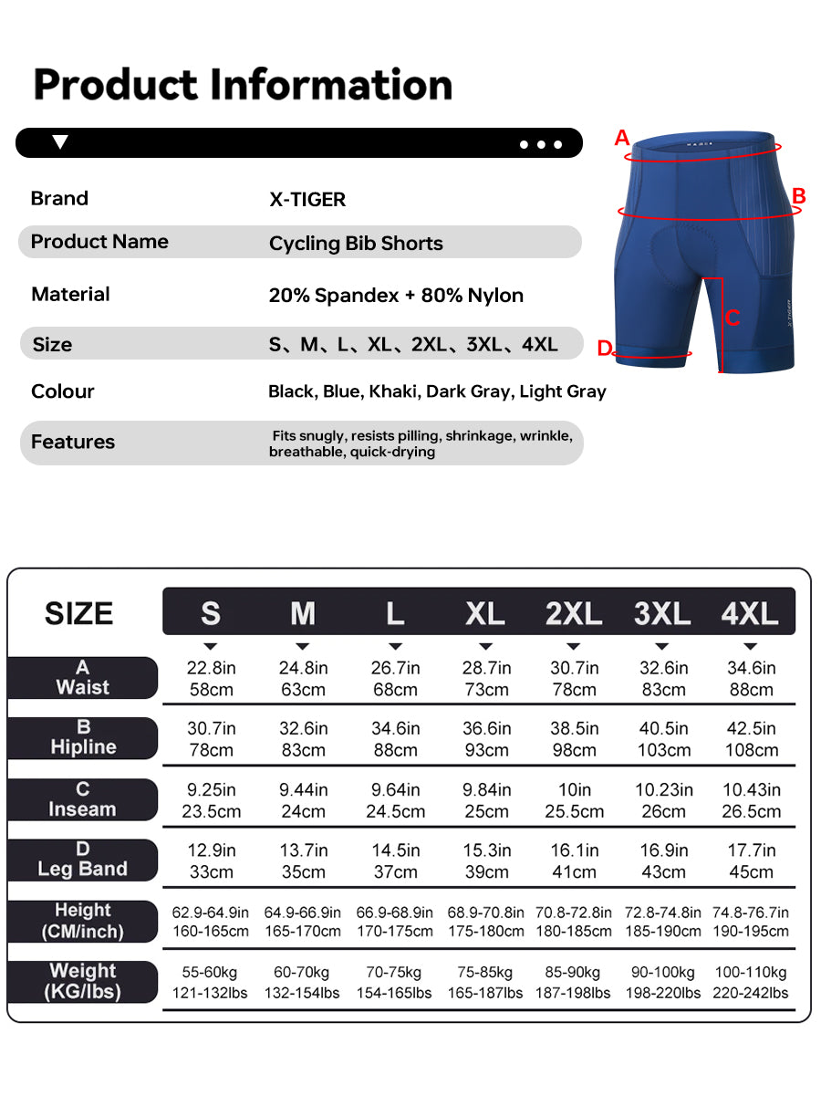 X-TIGER Men’s Racing Cycling Shorts