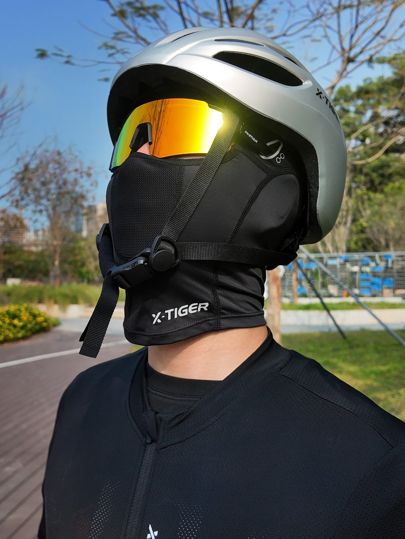 X-TIGER Ice Silk Cycling Balaclava - UV Protection Full Face Mask with Glasses Holes & Breathable Mesh