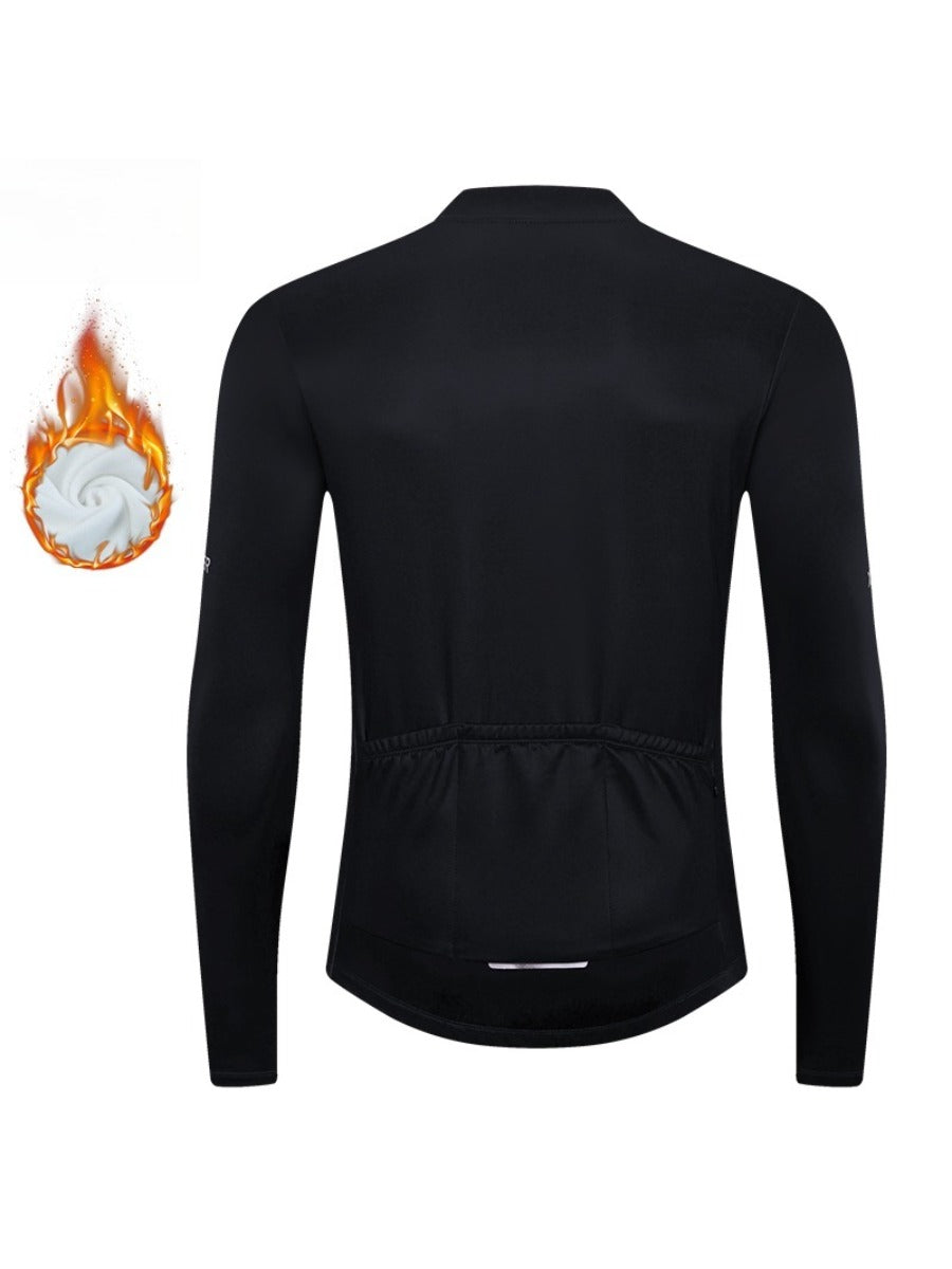 X-TIGER Men’s Pro Fleece Lycra Long Sleeve Cycling Jersey