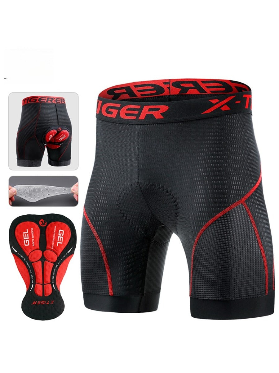 X-TIGER Men’s High-Waist Cycling Underwear with Anti-Slip Leg Grips