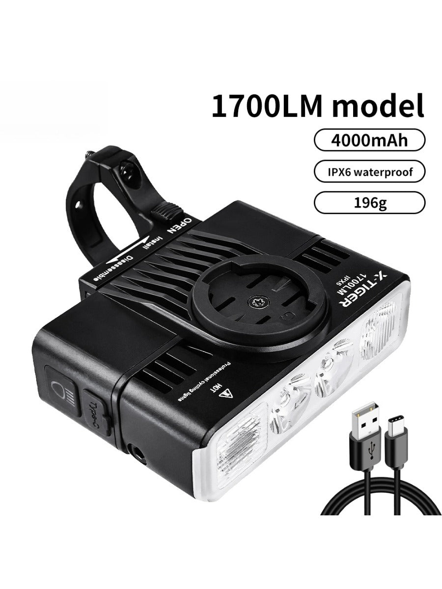 X-TIGER Bike Lights 2800LM IPX6 Waterproof Bike Headlight Night Riding Compatible with Garmin/GoPro Mount Bicycle Front Light