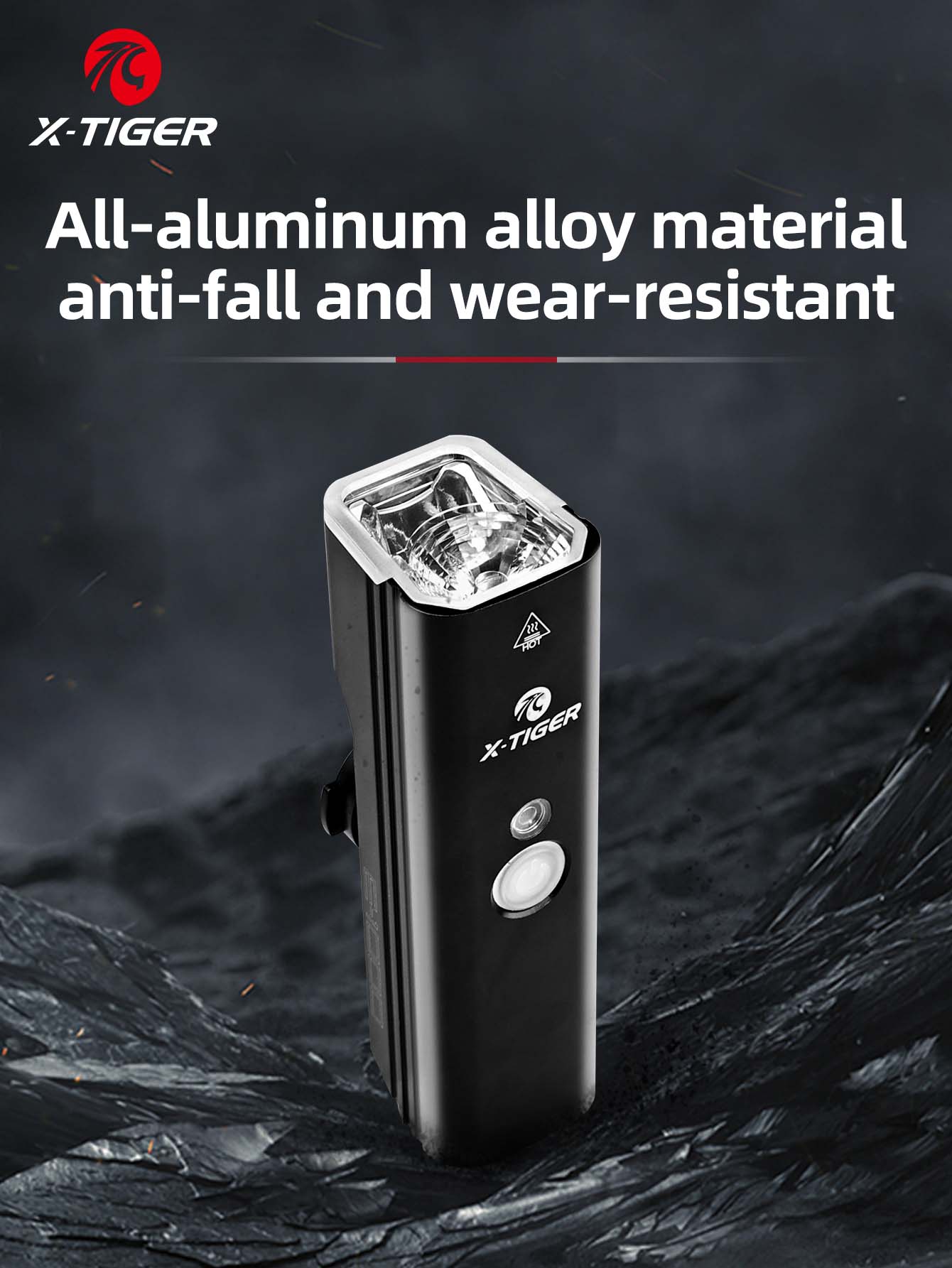 X-TIGER Bicycle Lights IPX5 Waterproof Aluminum Alloy 1000LM Bicycle Front Light Compact Portable Flashlight