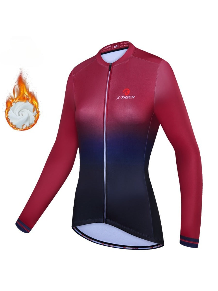 X-TIGER Men’s Pro classic Fleece Lycra Long Sleeve Cycling Jersey