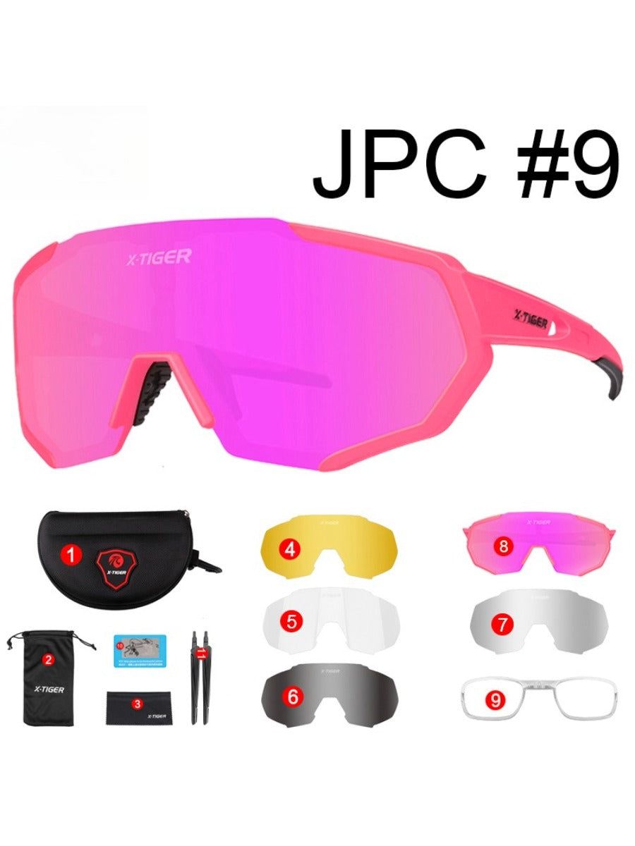 X-TIGER Polarised Eyewear Sport Photochromic Sunglasses Cycling Eyewear Mountain Bike Road Cycling Goggles 3/5 Lens