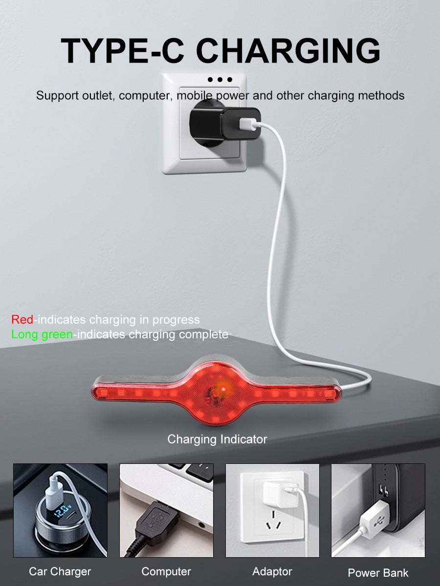 Bicycle Tail Light Multi-mode Alarm Intelligent Tail Light Rechargeable Remote Tail Light Cycling Warning Lights Night Lights