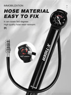X-TIGER Multi-Functional Bike Inflator 120PSI Hand Pump with Gauge for AV/FV Valve & Sports Balls